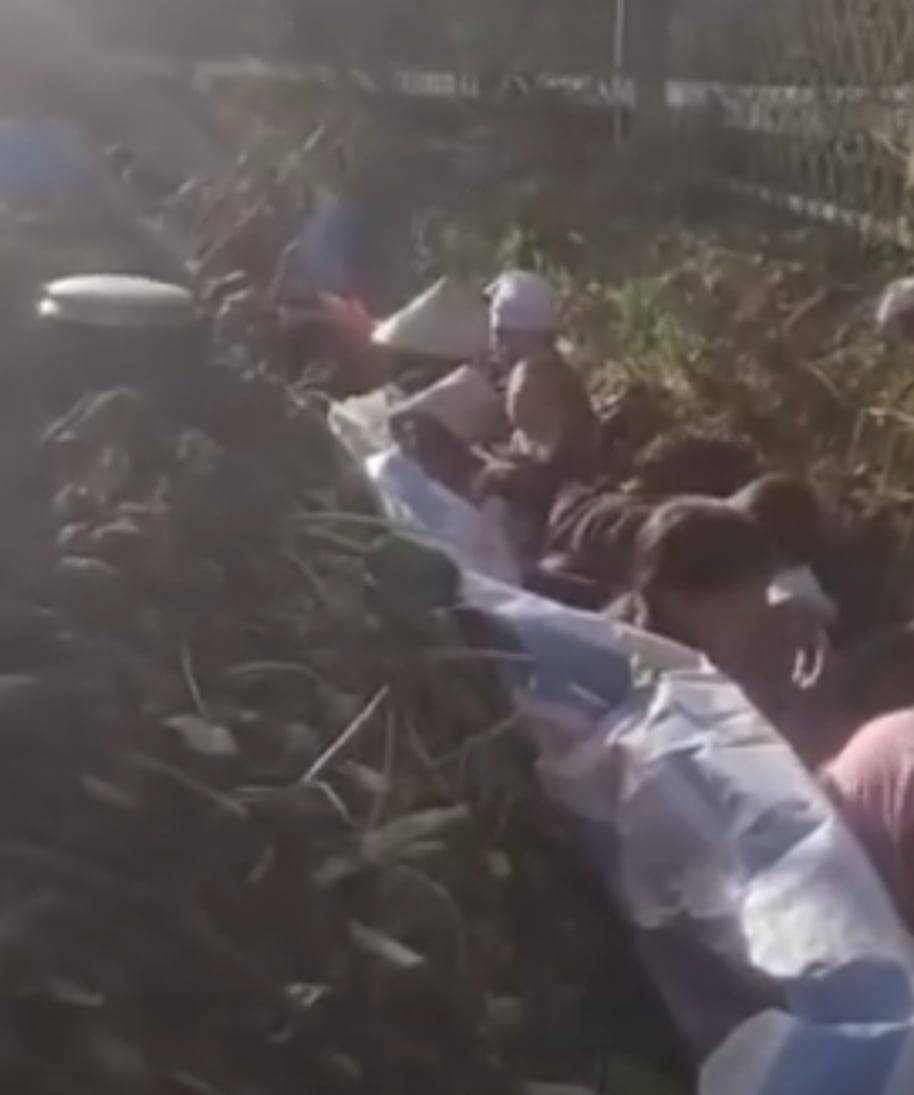 Displaced families taking shelter along the Myanmar–China border